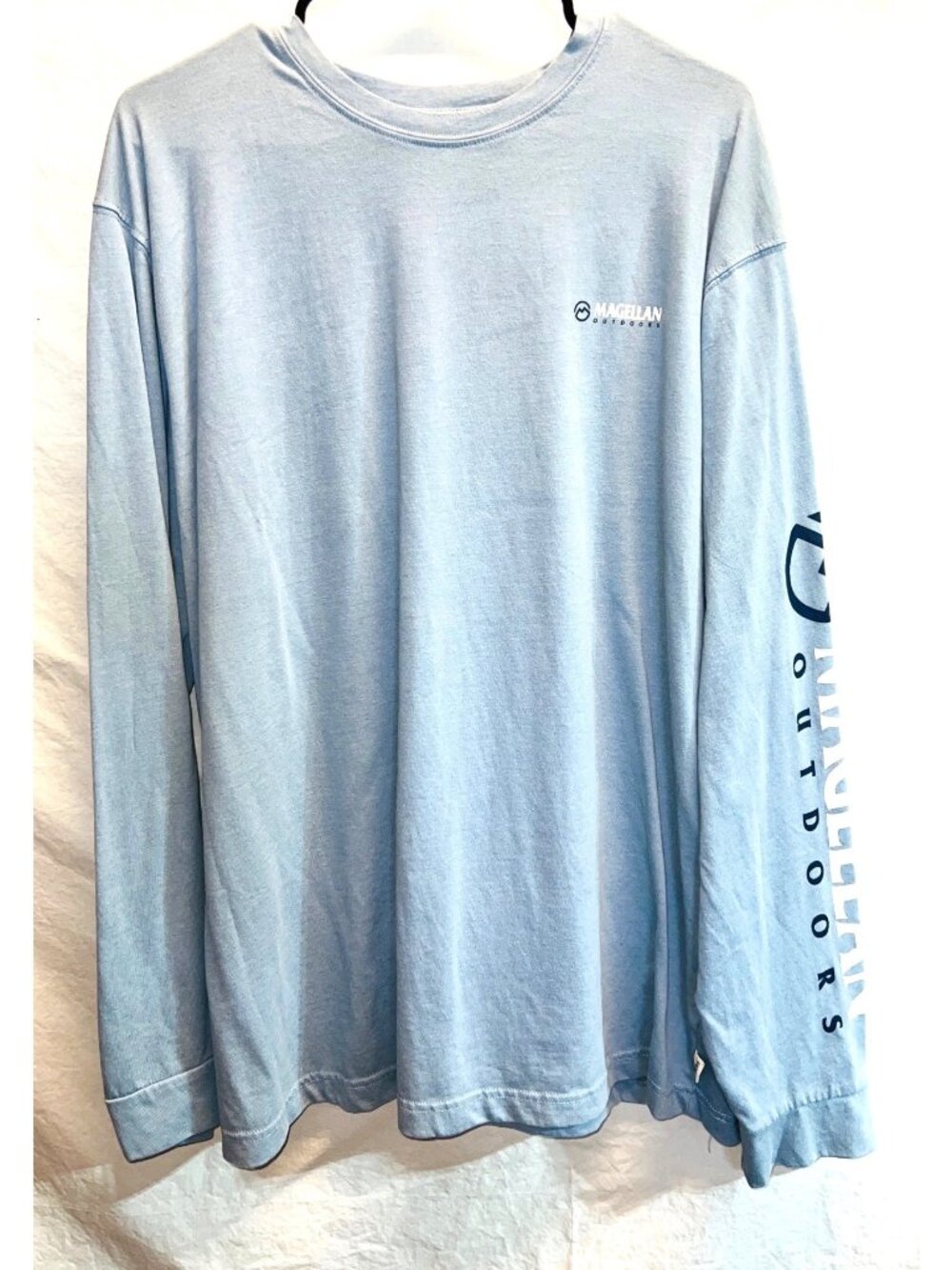 Magellan Outdoors Light Blue Long Sleeve Shirt 2XL Classic Fit Cotton Polyester